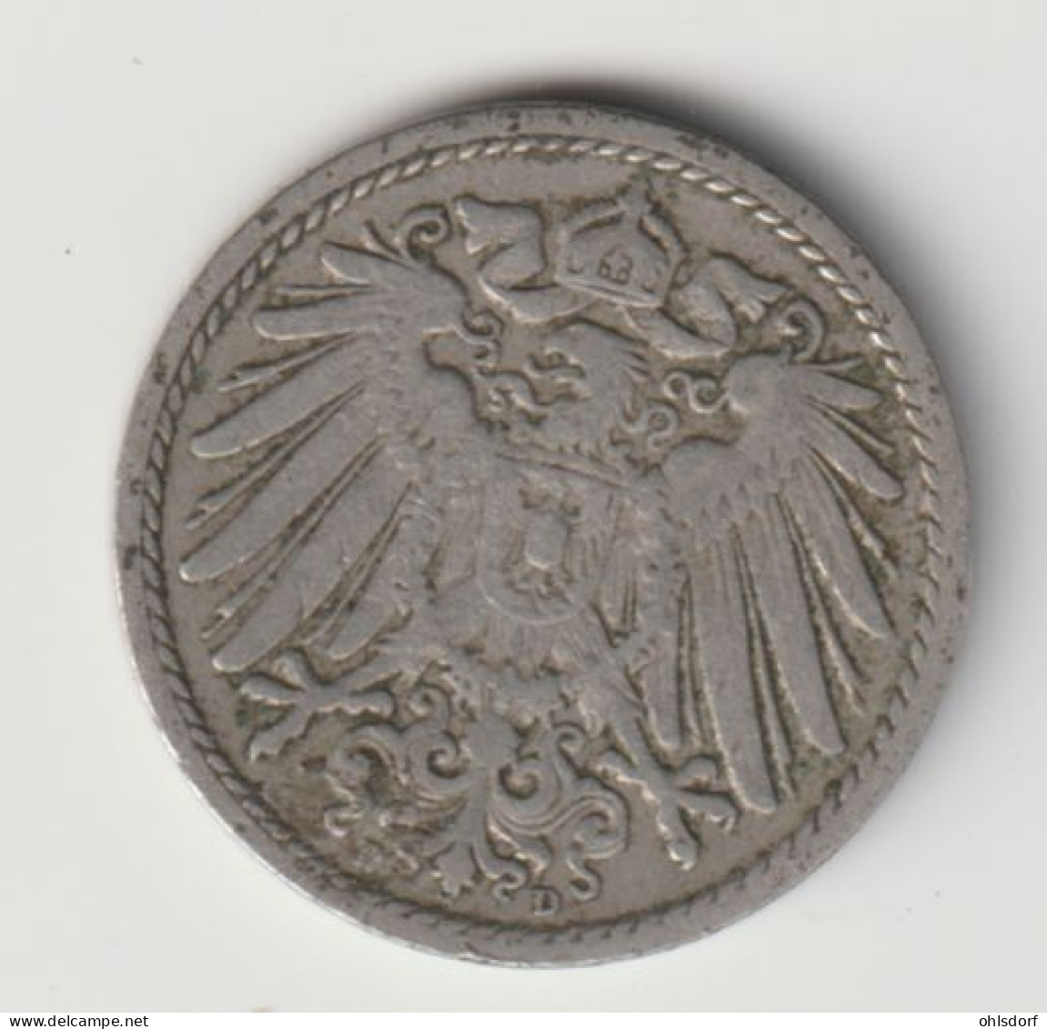 DEUTSCHES REICH 1903 D: 5 Pfennig, KM 11 - 5 Pfennig