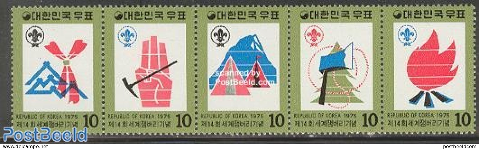 Korea, South 1975 Scouting 5v [::::], Mint NH, Sport - Scouting - Corée Du Sud
