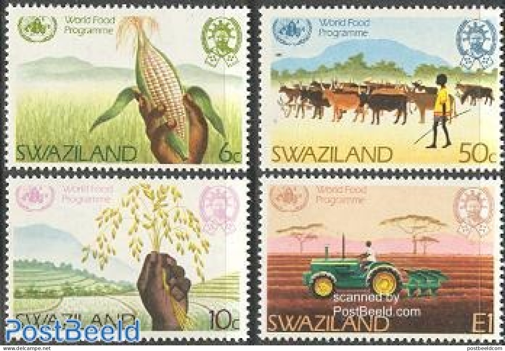 Eswatini/Swaziland 1983 World Food Programme 4v, Mint NH, Health - Nature - Various - Food & Drink - Cattle - Agricult.. - Levensmiddelen