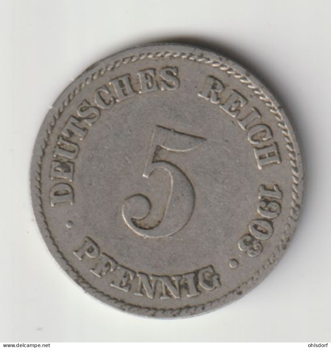 DEUTSCHES REICH 1903 J: 5 Pfennig, KM 11 - 5 Pfennig