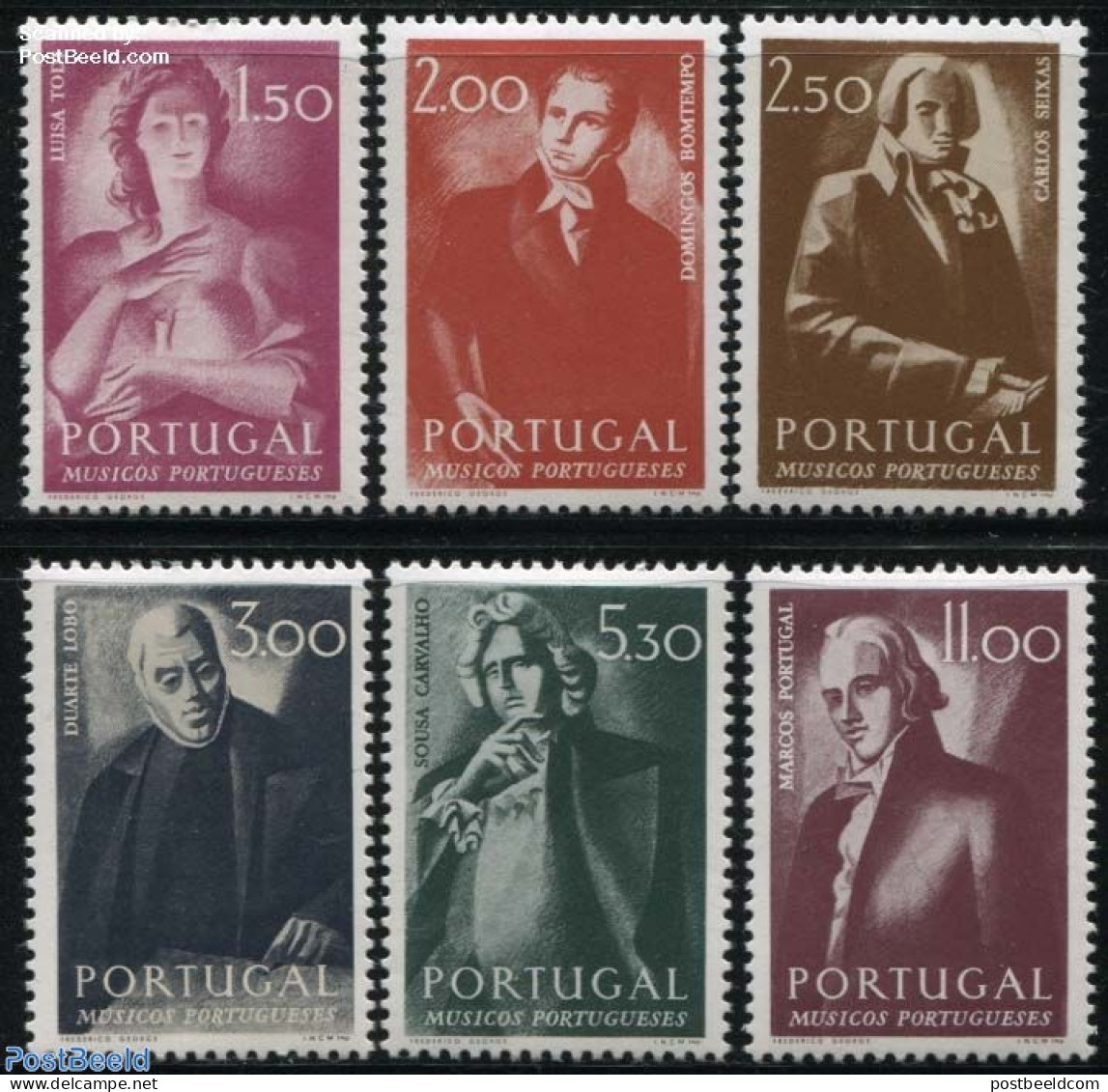 Portugal 1974 Musicians 6v, Mint NH, Performance Art - Music - Unused Stamps