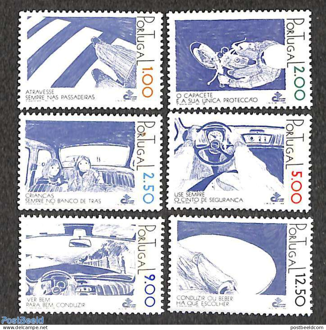 Portugal 1978 Traffic Safety 6v, Mint NH, Transport - Traffic Safety - Neufs