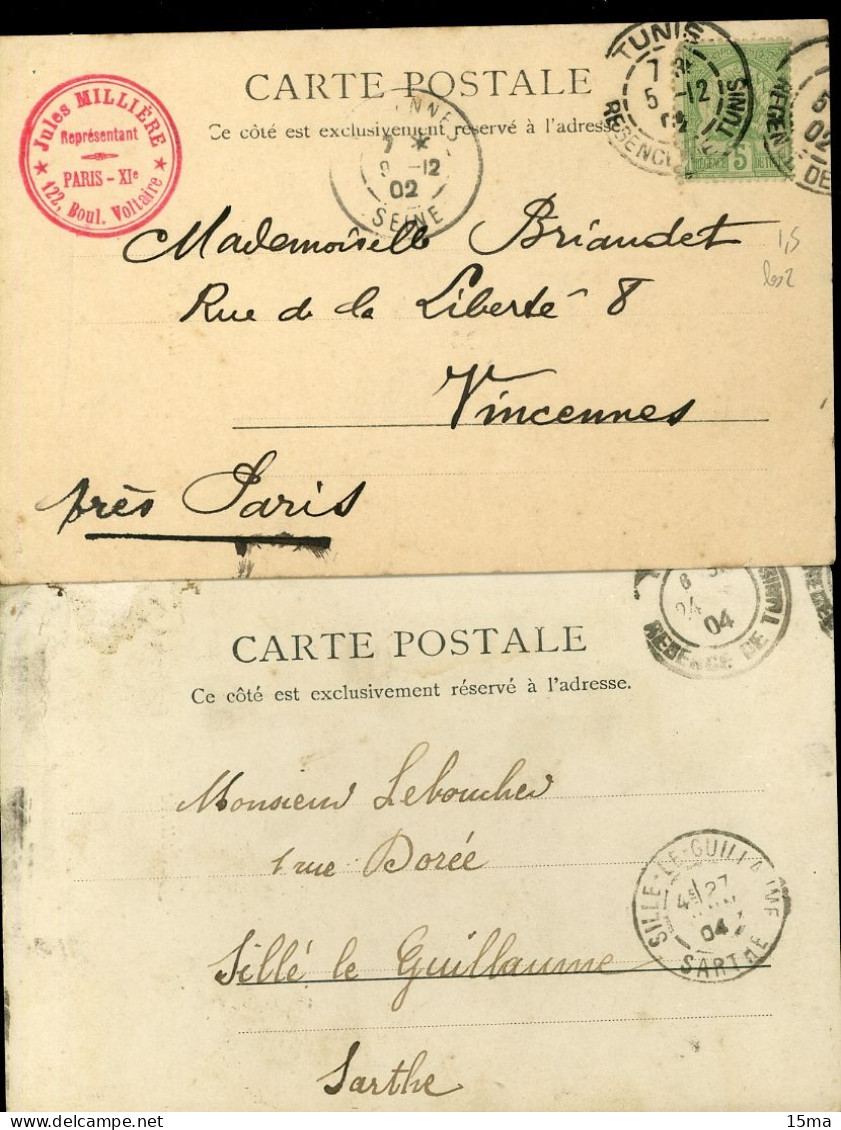 Bédouine Allaitant Guarrigues Tunis Lot De 2 Cartes Postales - Tunisie