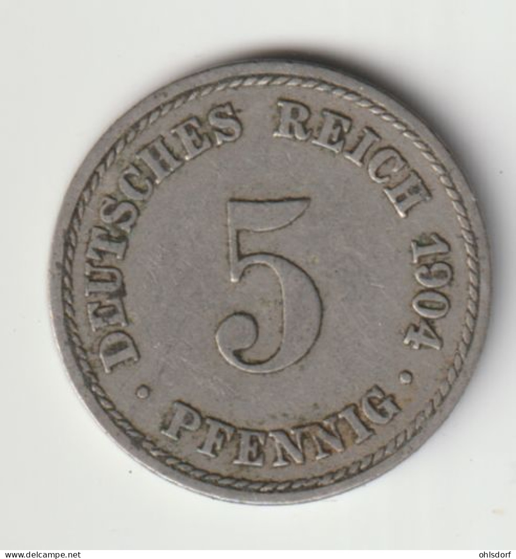 DEUTSCHES REICH 1904 A: 5 Pfennig, KM 11 - 5 Pfennig