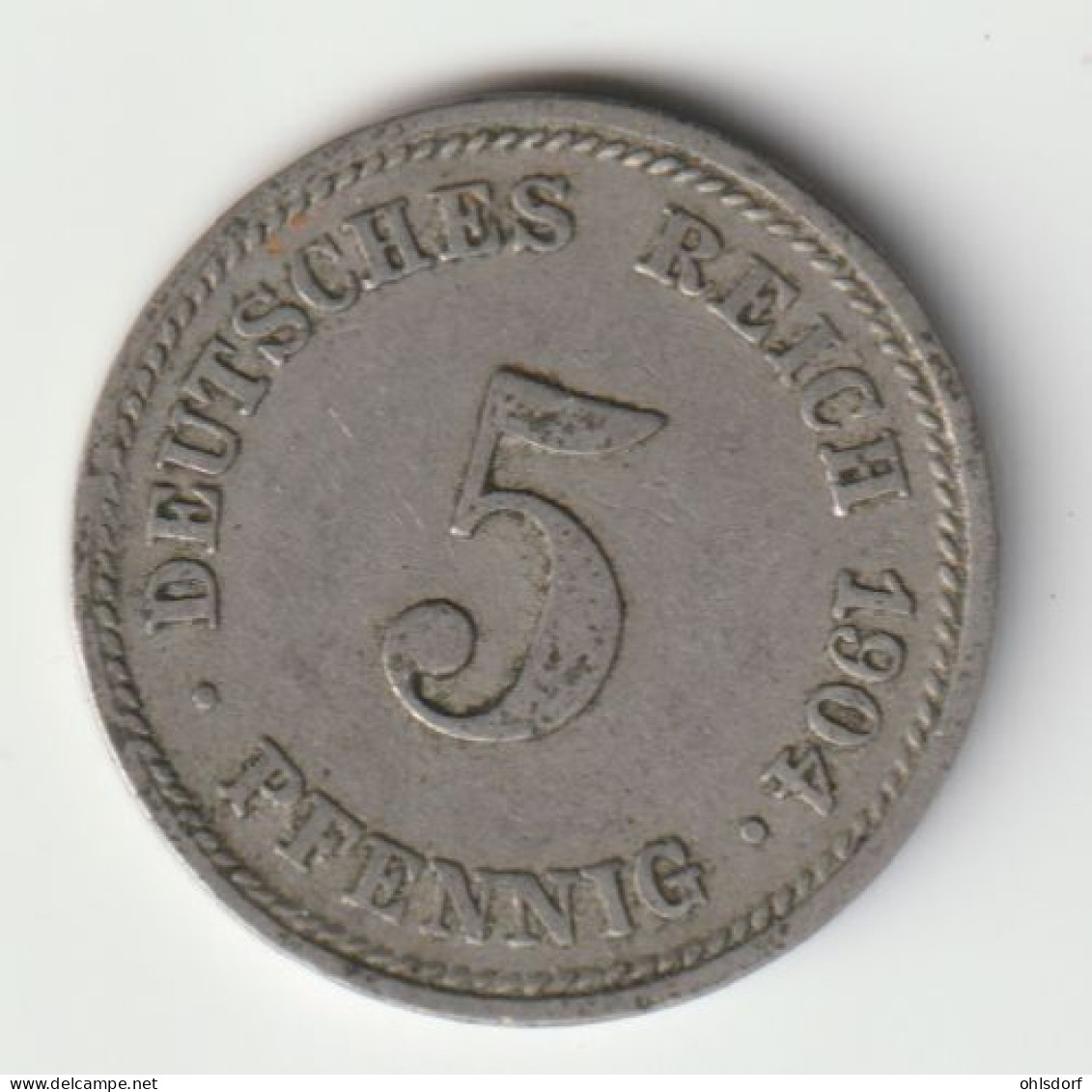 DEUTSCHES REICH 1904 D: 5 Pfennig, KM 11 - 5 Pfennig