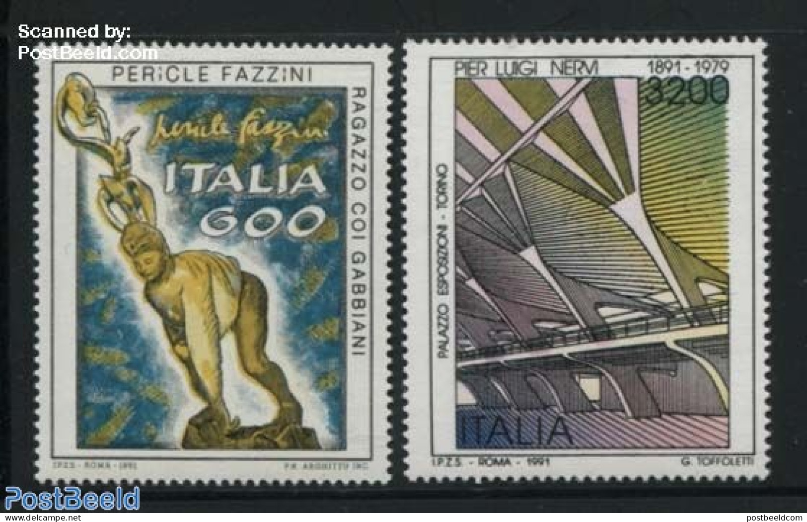 Italy 1991 Art 2v, Mint NH, Art - Paintings - Sculpture - Andere & Zonder Classificatie