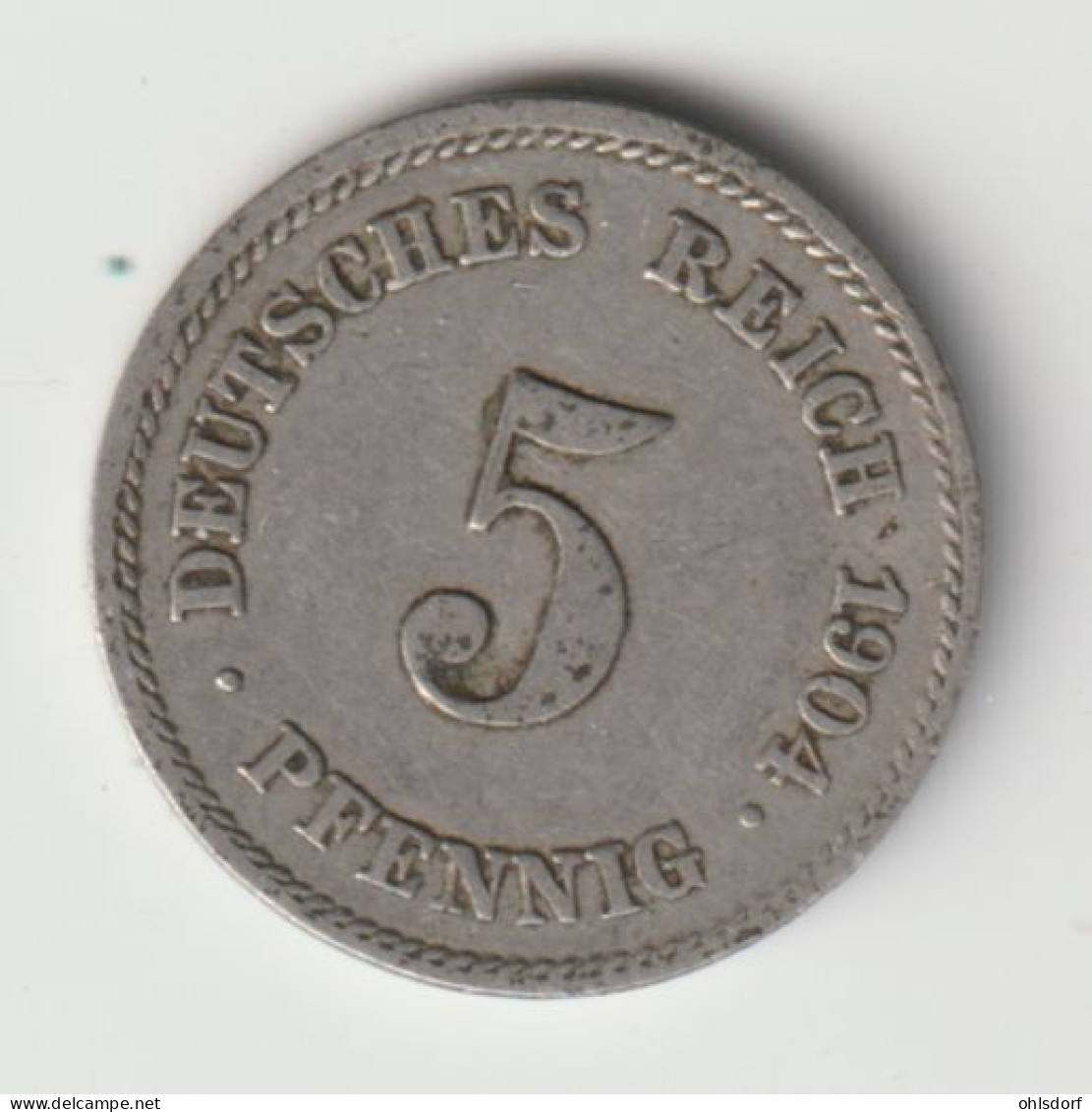 DEUTSCHES REICH 1904 E: 5 Pfennig, KM 11 - 5 Pfennig