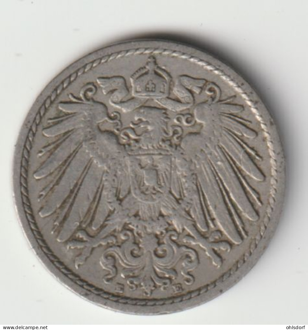 DEUTSCHES REICH 1904 E: 5 Pfennig, KM 11 - 5 Pfennig