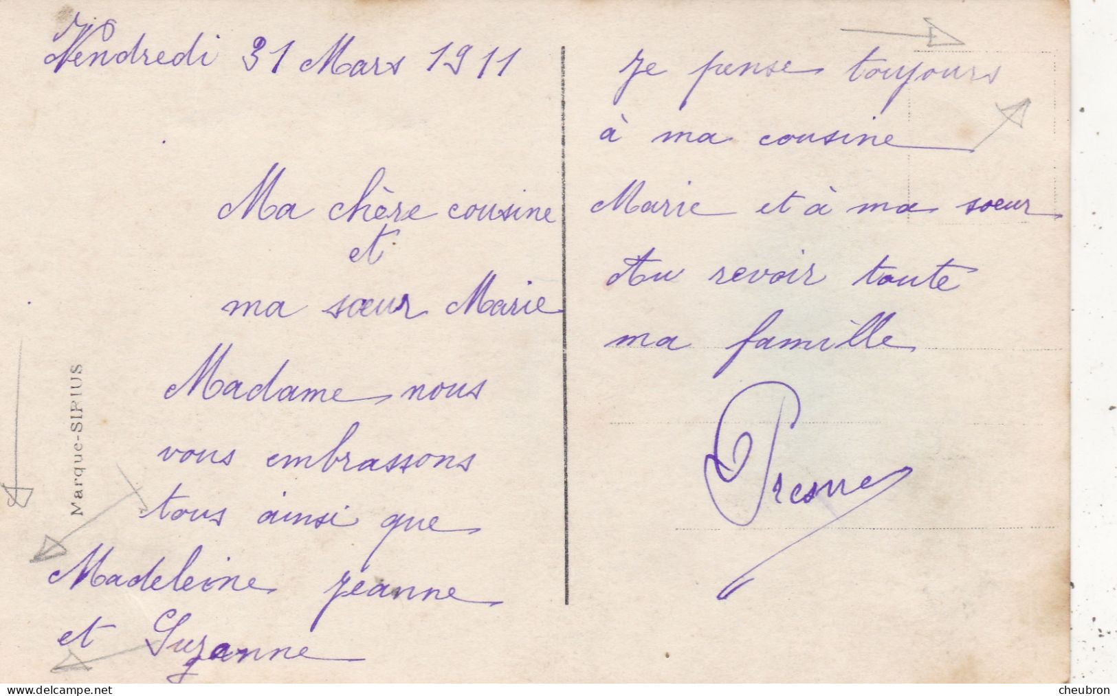 1er AVRIL. CPA FANTAISIE.. " 1 Er AVRIL ". FILLETTE ET POISSONS ".+ TEXTE ANNEE 1911 - 1 De April (pescado De Abril)