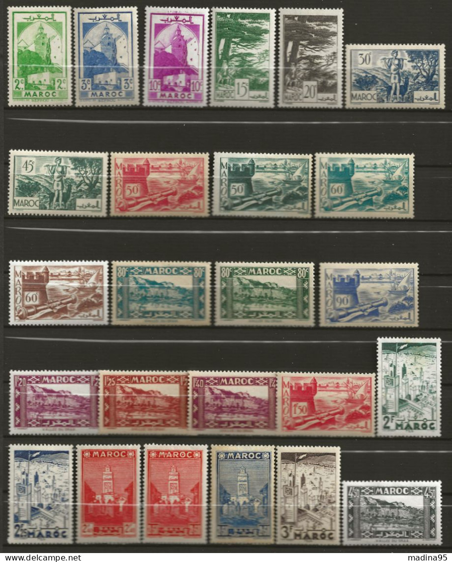 MAROC Colo:, *, N° YT 164, à 195, Ch., Nbx **, Ens. De 25 Tp, TB - Used Stamps