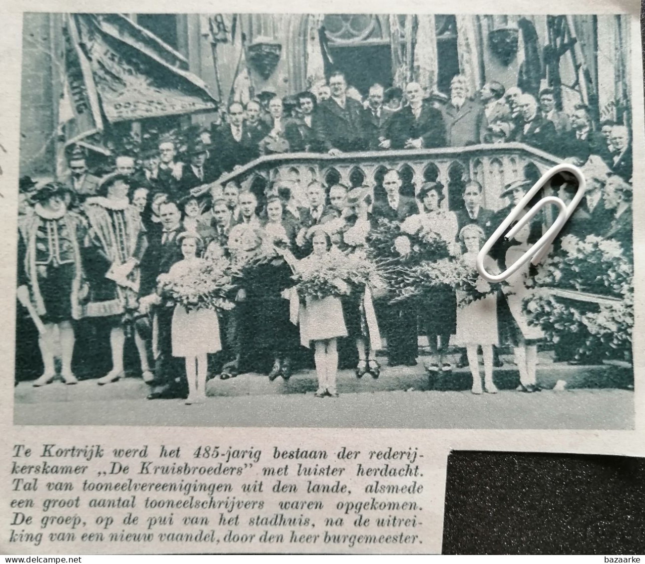 KORTRIJK 1937 / HET 485 JARIG BESTAAN DER REDERIJKERSKAMER 'DE KRUISBROEDERS " HERDACHT - Non Classés