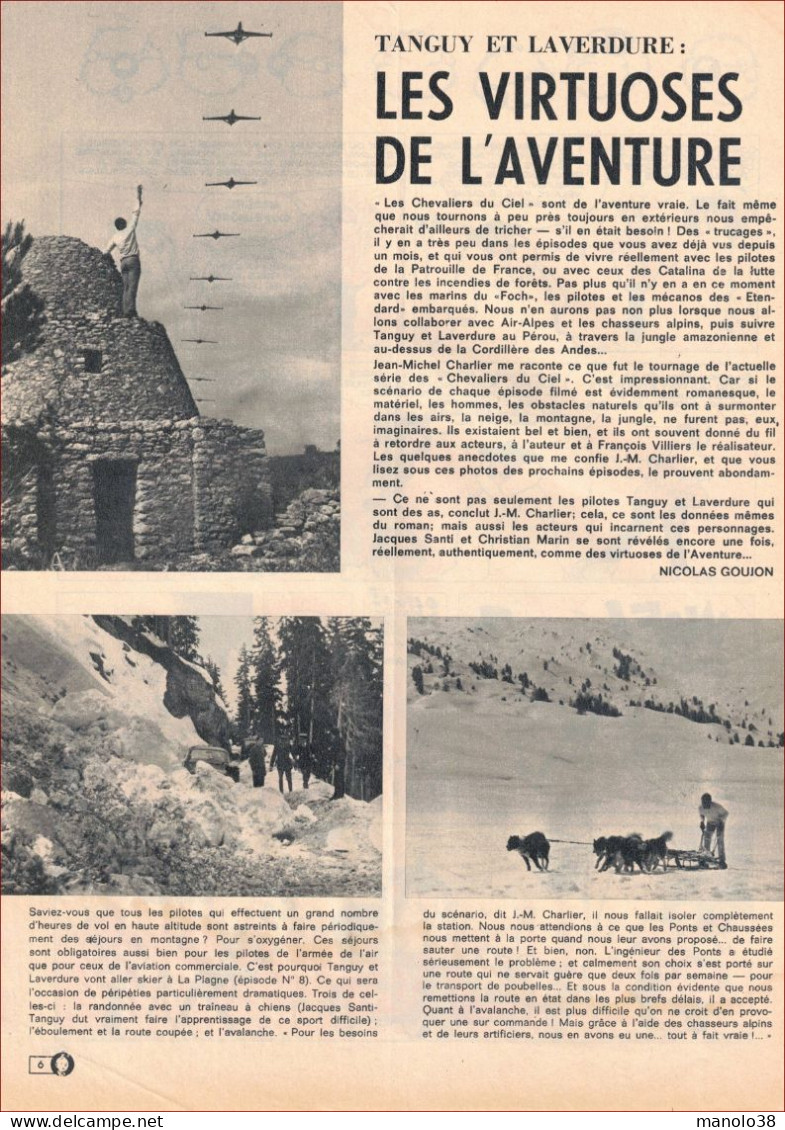 Tanguy Et Laverdure, Les Virtuoses De L'aventure. Aviation. Reportage. Série De Télévision Les Chevaliers Du Ciel. 1970. - Collezioni