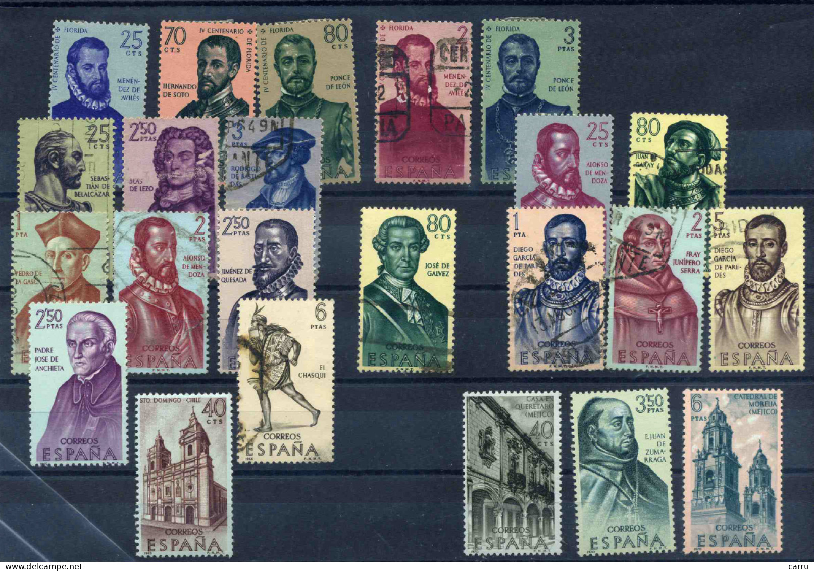 España - Lote De Sellos De Forjadores De América (1960-1970) - Oblitérés