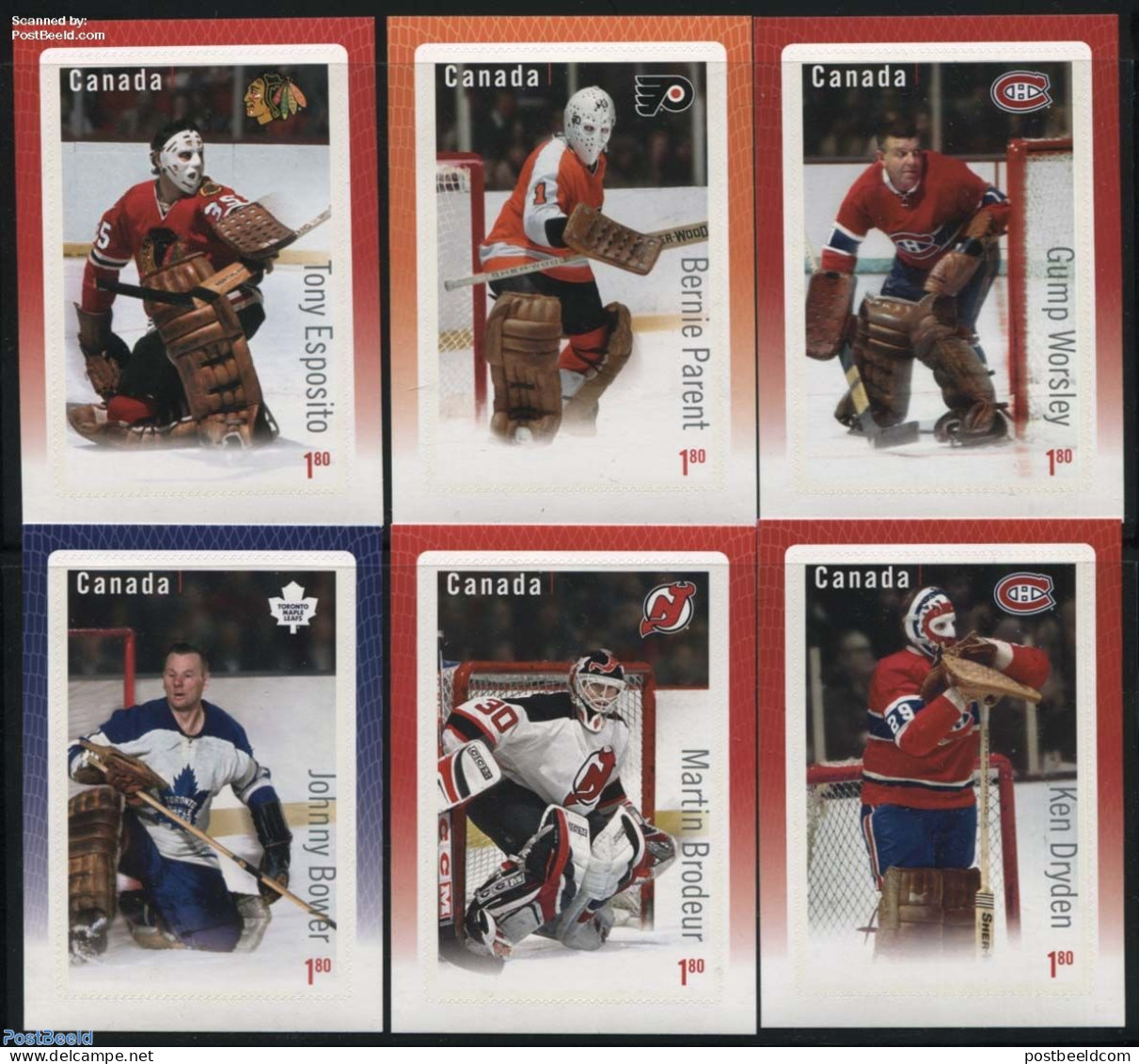 Canada 2015 Great Canadian Goalies 6 S/s S-a, Mint NH, Sport - Ice Hockey - Nuovi