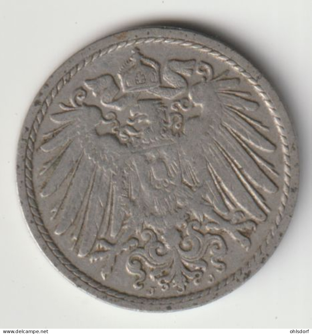 DEUTSCHES REICH 1907 J: 5 Pfennig, KM 11 - 5 Pfennig