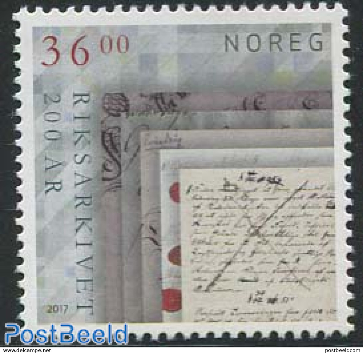 Norway 2017 National Archives 1v, Mint NH, Art - Handwriting And Autographs - Libraries - Nuovi