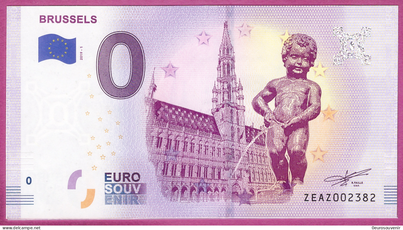 0-Euro ZEAZ 2019-1  BRUSSELS - MANNEKEN PIS - Privatentwürfe