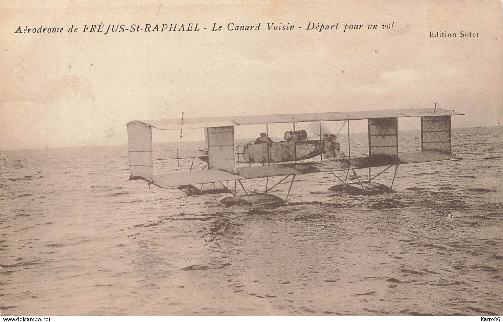 Aérodrome De Fréjus St Raphael * Aviation * Avion Le Canard Voisin , Départ Pour Un Vol * Hydravion Hydroaéroplane - Frejus