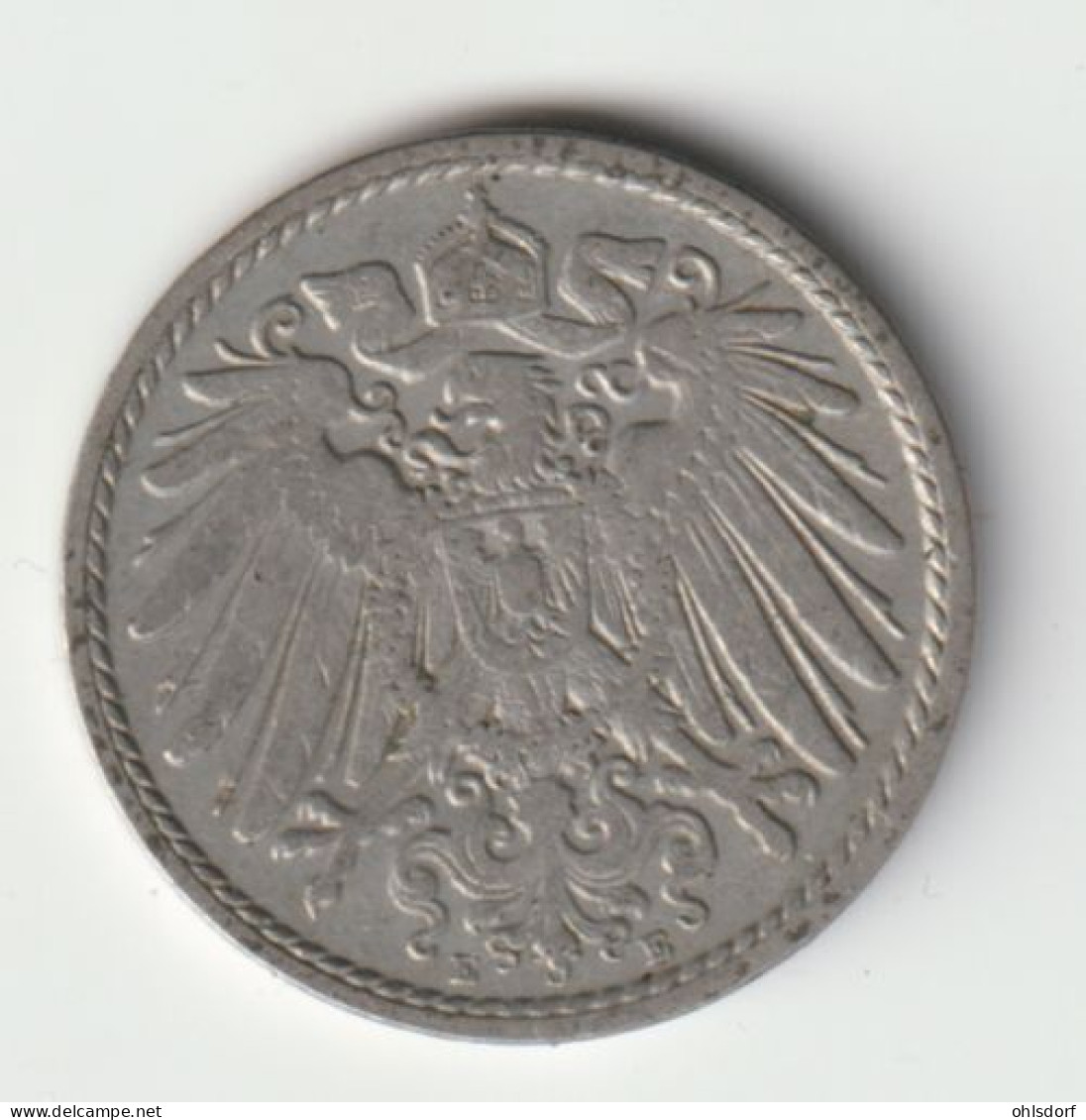 DEUTSCHES REICH 1908 E: 5 Pfennig, KM 11 - 5 Pfennig