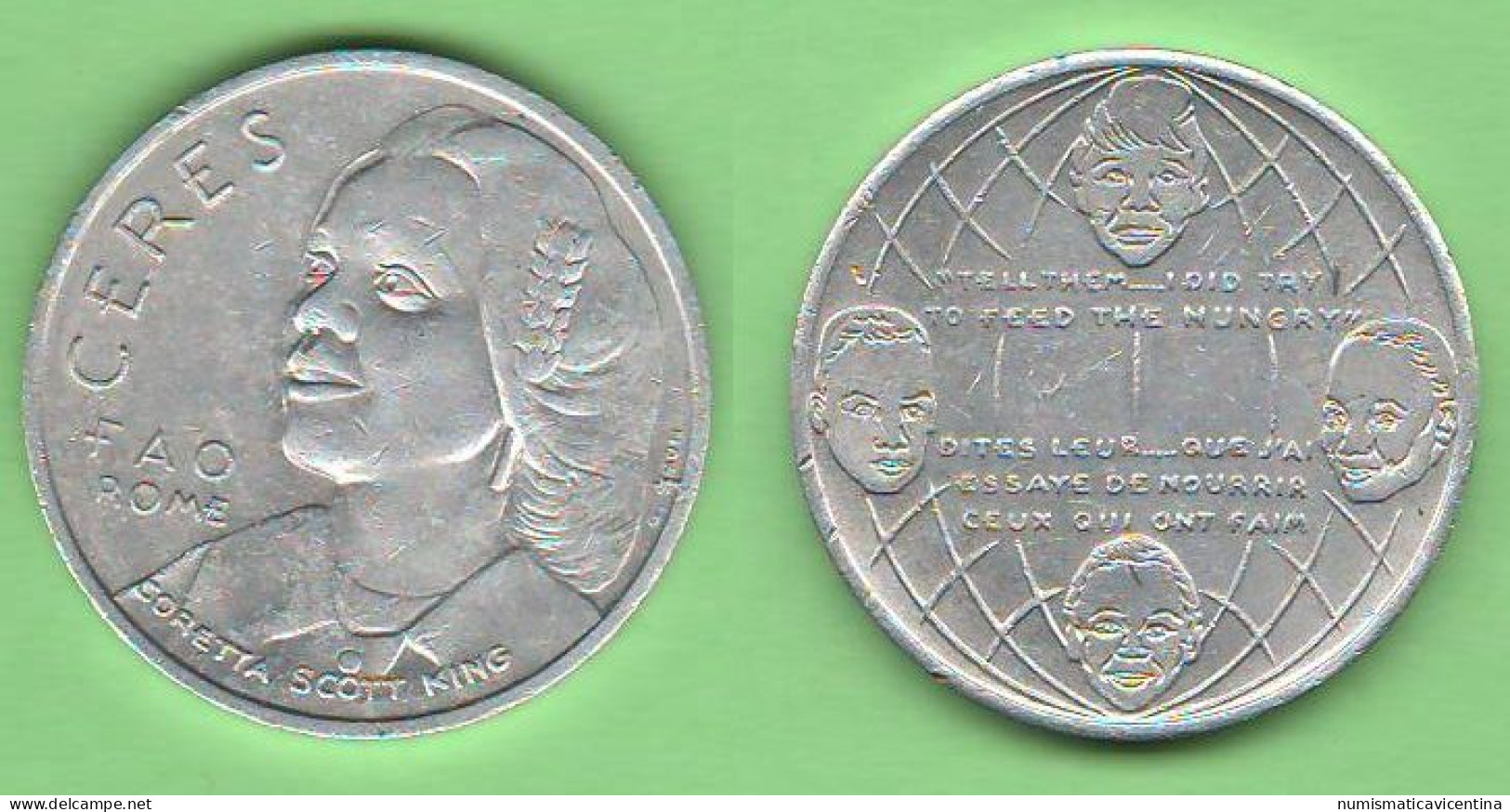 Coretta Scott King Token FAO Rome Wife Of Martin Luther King Gettone Aluminum - Firma's