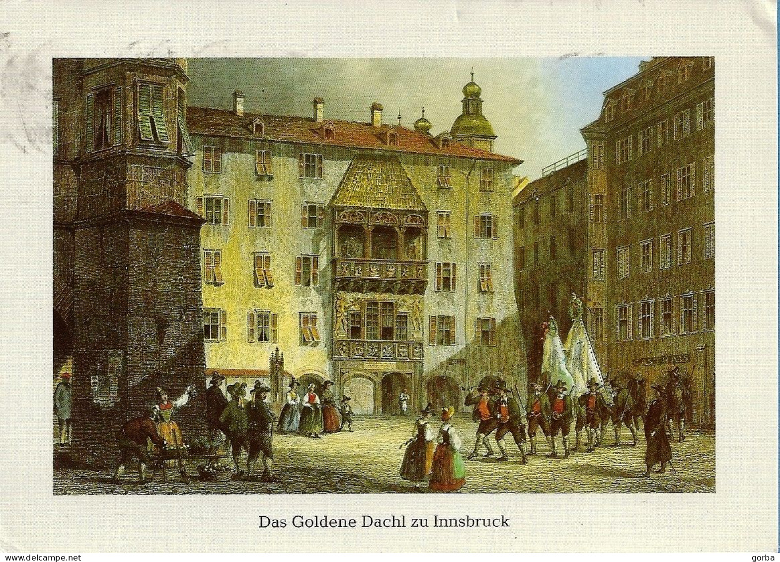 *CPM  - AUTRICHE - INNSBRUCK - Das Goldene Dachl Zu Innsbruck - Gravure De 1855 - Innsbruck
