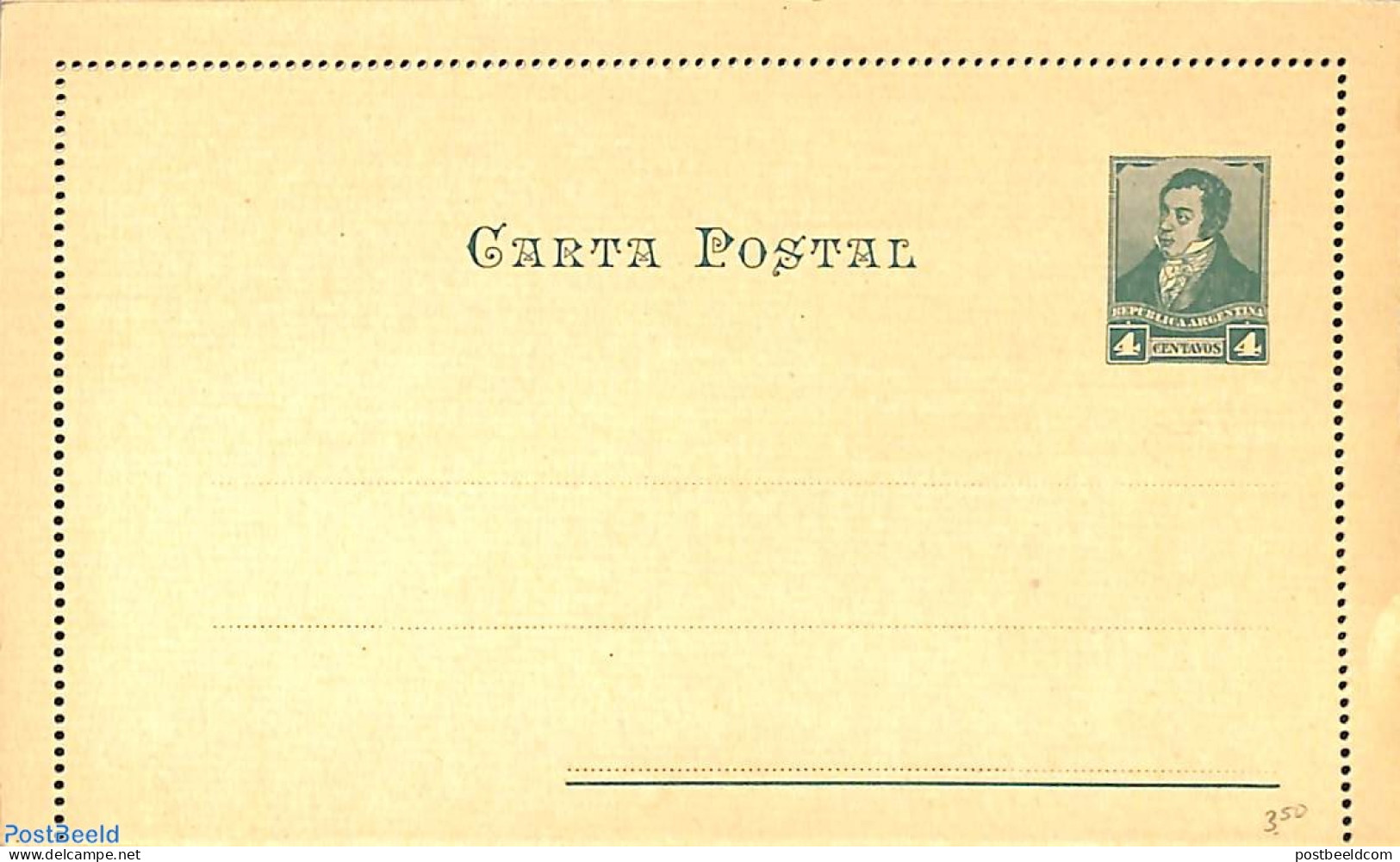 Argentina 1892 Letter Card 4c, Unused Postal Stationary - Lettres & Documents