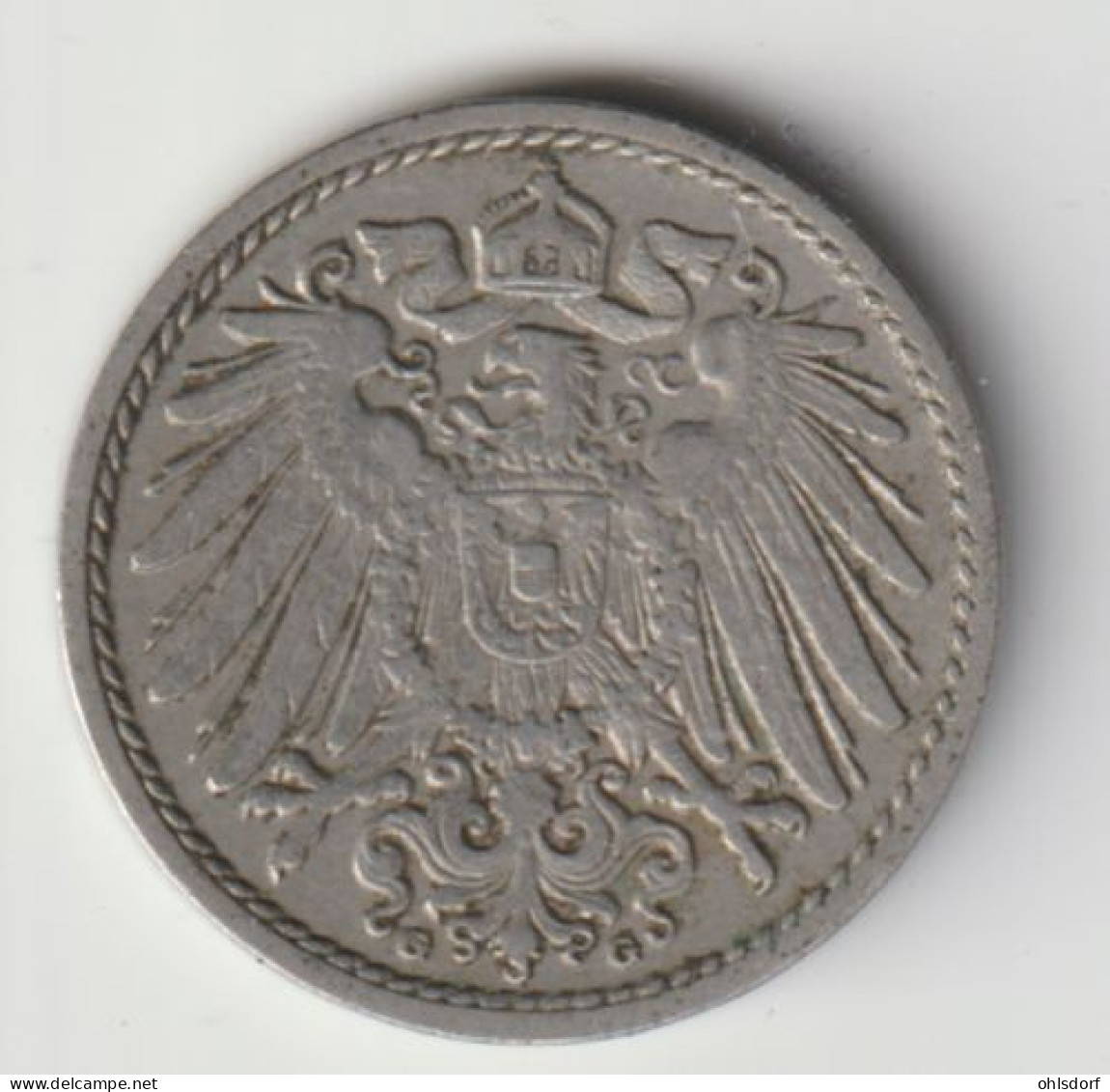 DEUTSCHES REICH 1908 G: 5 Pfennig, KM 11 - 5 Pfennig