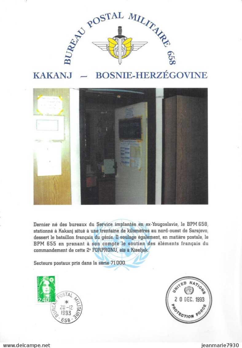 F242 - POSTES AUX ARMEES AU SEIN DE L'O.N.U - CACHET BPM 125.211.613.212.651.652.653.654.655.656.657.658