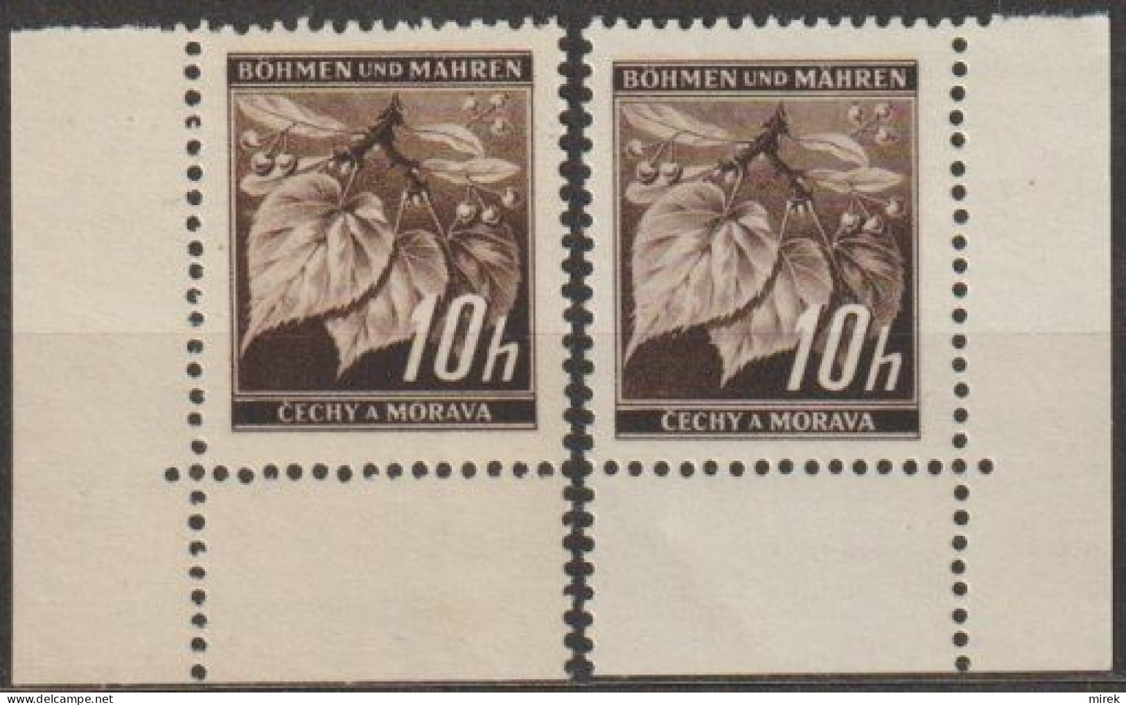 073/ Pof. 21 Black Brown, Corner Stamps - Ongebruikt