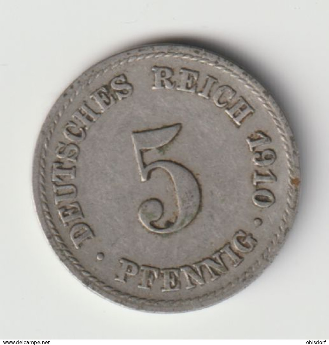 DEUTSCHES REICH 1910 F: 5 Pfennig, KM 11 - 5 Pfennig