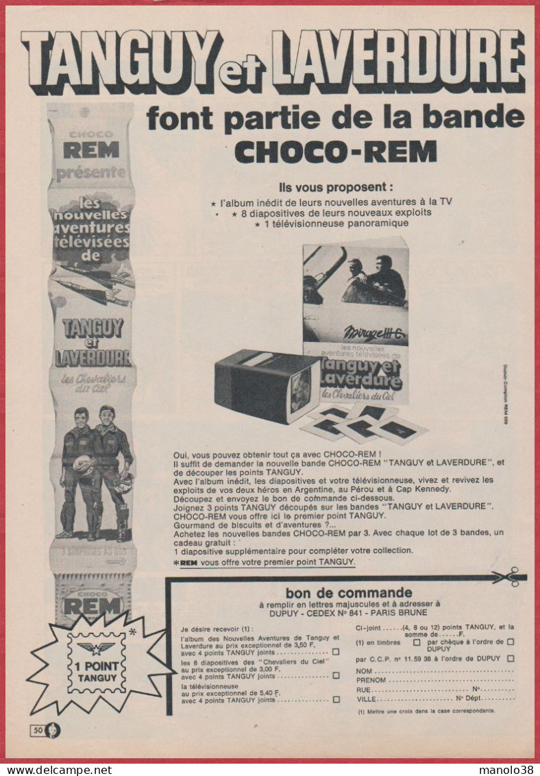 Choco Rem Propose Des Cadeaux Tanguy Et Laverdure. Bande Dessinée. BD. Aviation. 1969. - Pubblicitari