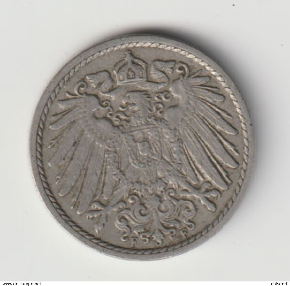 DEUTSCHES REICH 1911 F: 5 Pfennig, KM 11 - 5 Pfennig