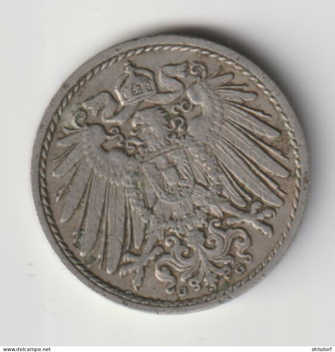 DEUTSCHES REICH 1911 G: 5 Pfennig, KM 11 - 5 Pfennig