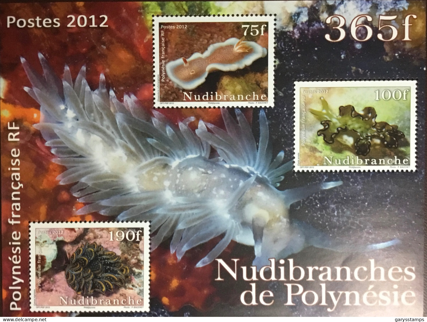 French Polynesia 2012 Nudibranchs Marine Life Sheetlet MNH - Mundo Aquatico