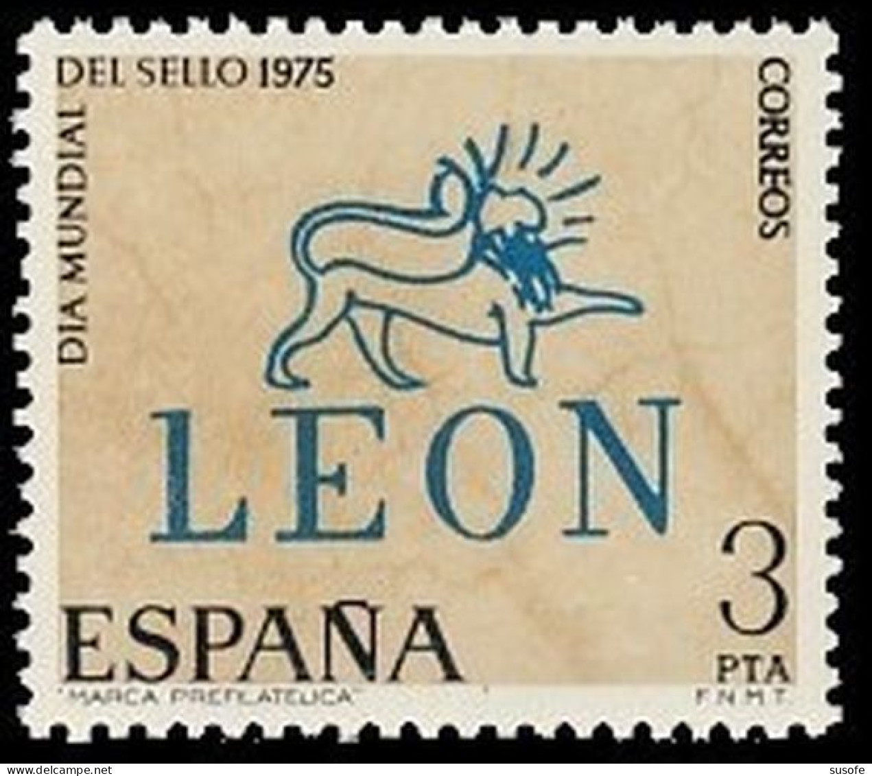 España 1975 Edifil 2261 Sello ** Dia Mundial Del Sello Leon Matasellos Michel 2153 Yvert 1905 Spain Stamp Timbre Espagne - Ongebruikt