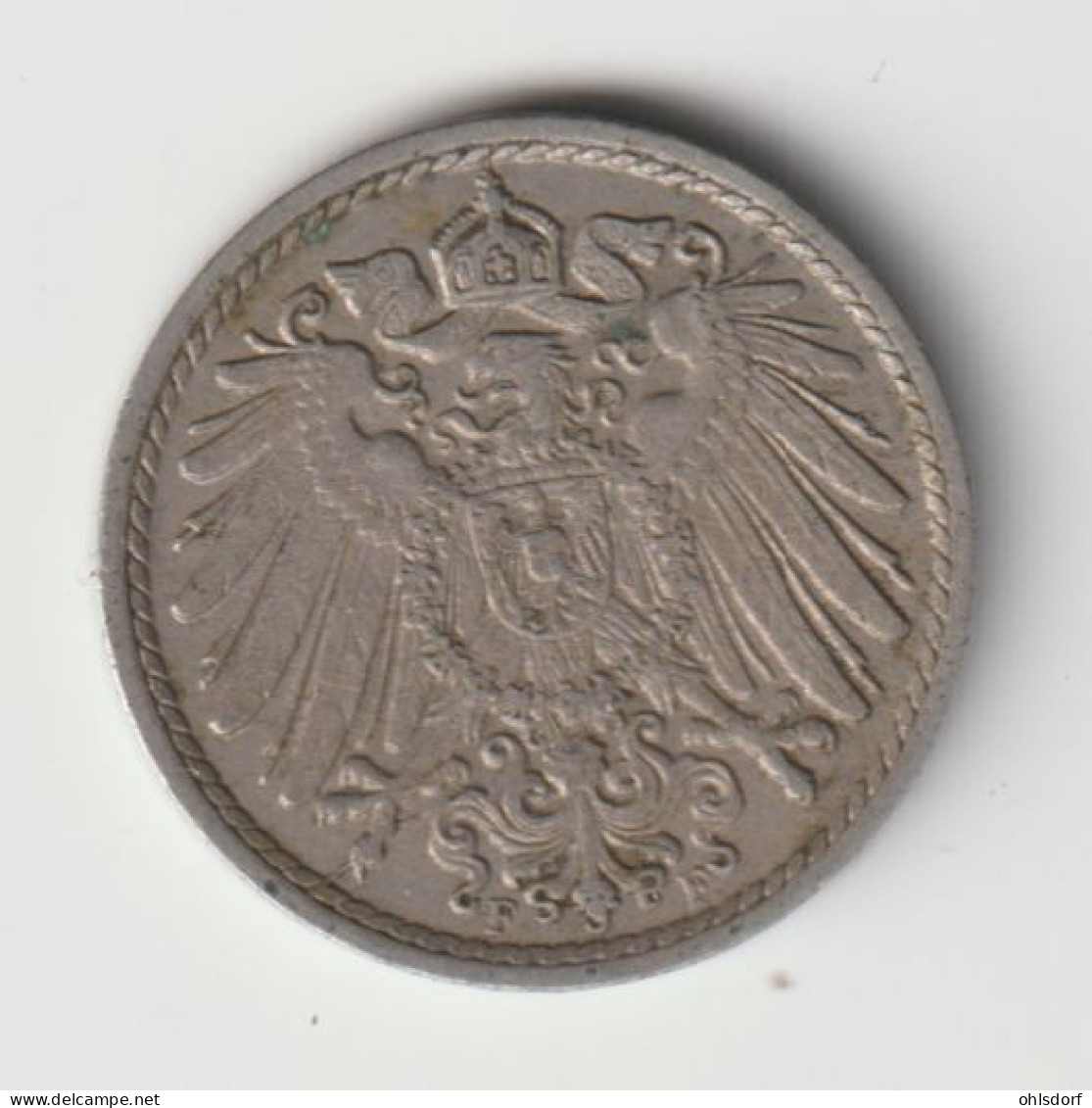 DEUTSCHES REICH 1912 F: 5 Pfennig, KM 11 - 5 Pfennig