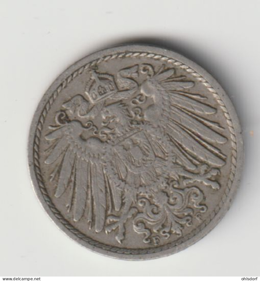 DEUTSCHES REICH 1912 F: 5 Pfennig, KM 11 - 5 Pfennig