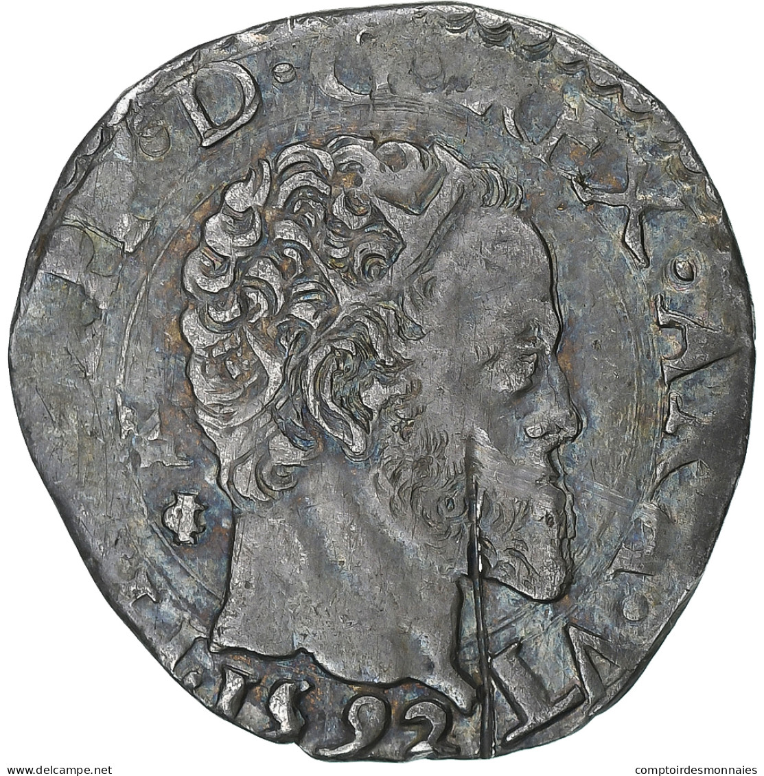 Royaume De Naples, Philippe II, Carlin, 1592, Naples, Argent, TTB+ - Napoli & Sicilia