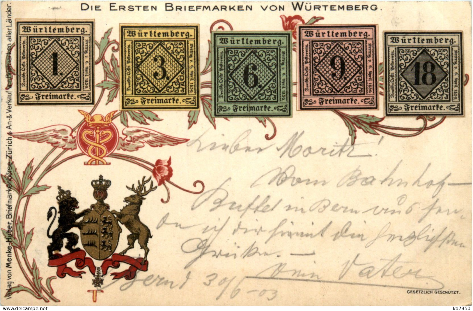 Die Ersten Briefmarken Von Württemberg - Timbres (représentations)
