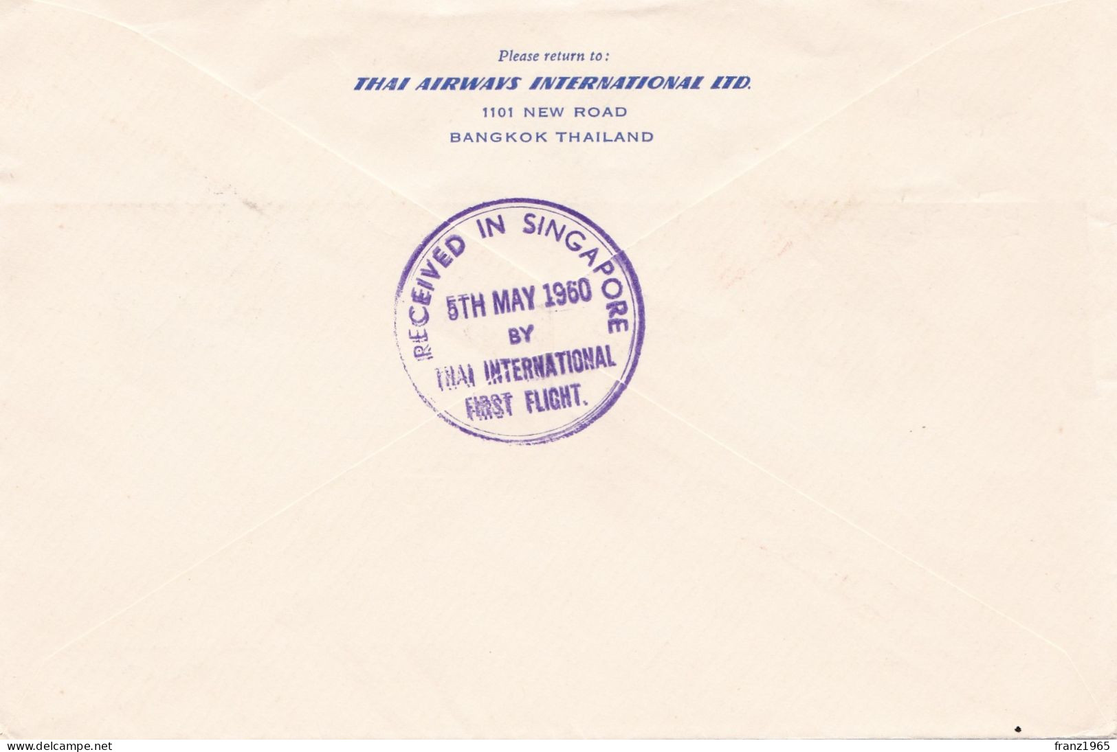 From Thailand To Singapore - 1960 - Thaïlande
