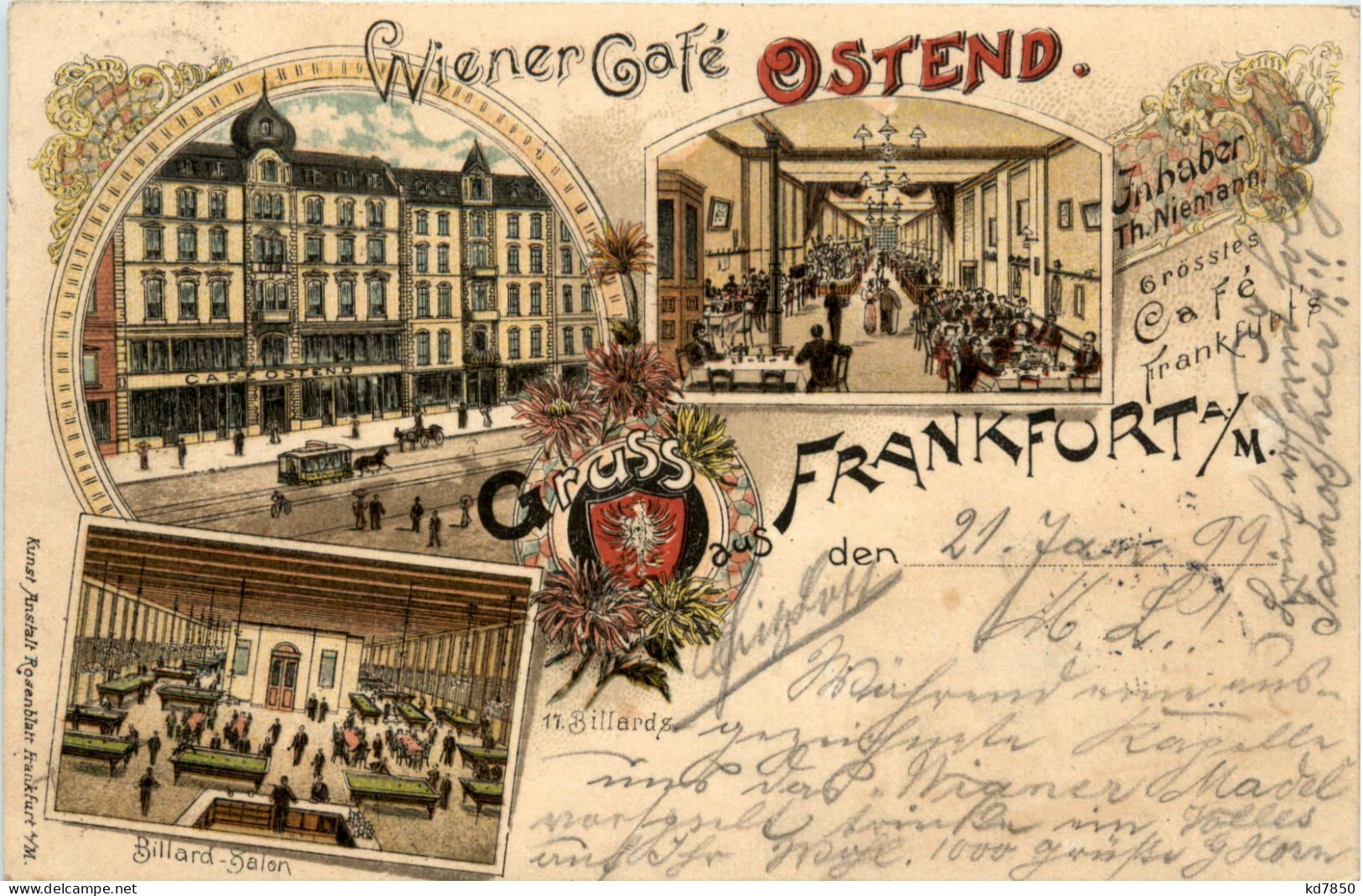 Gruss Aus Frankfurt - Wiener Cafe Ostend - Litho - Frankfurt A. Main