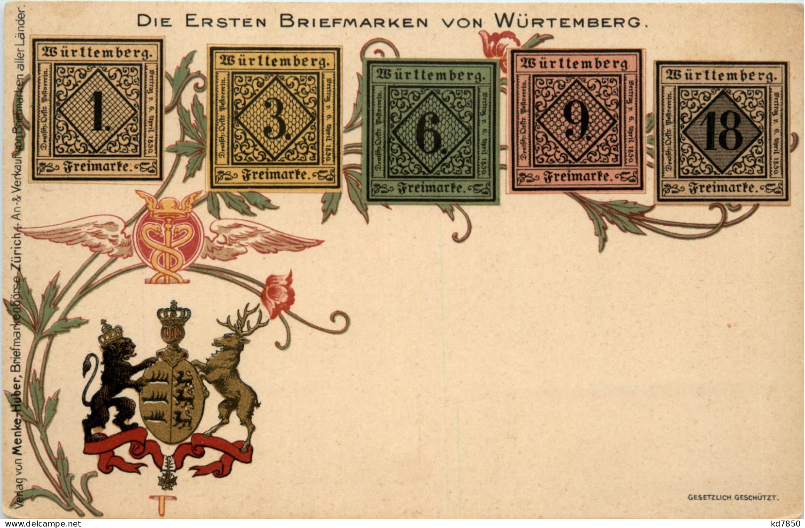 Die Ersten Briefmarken Von Württemberg - Sellos (representaciones)