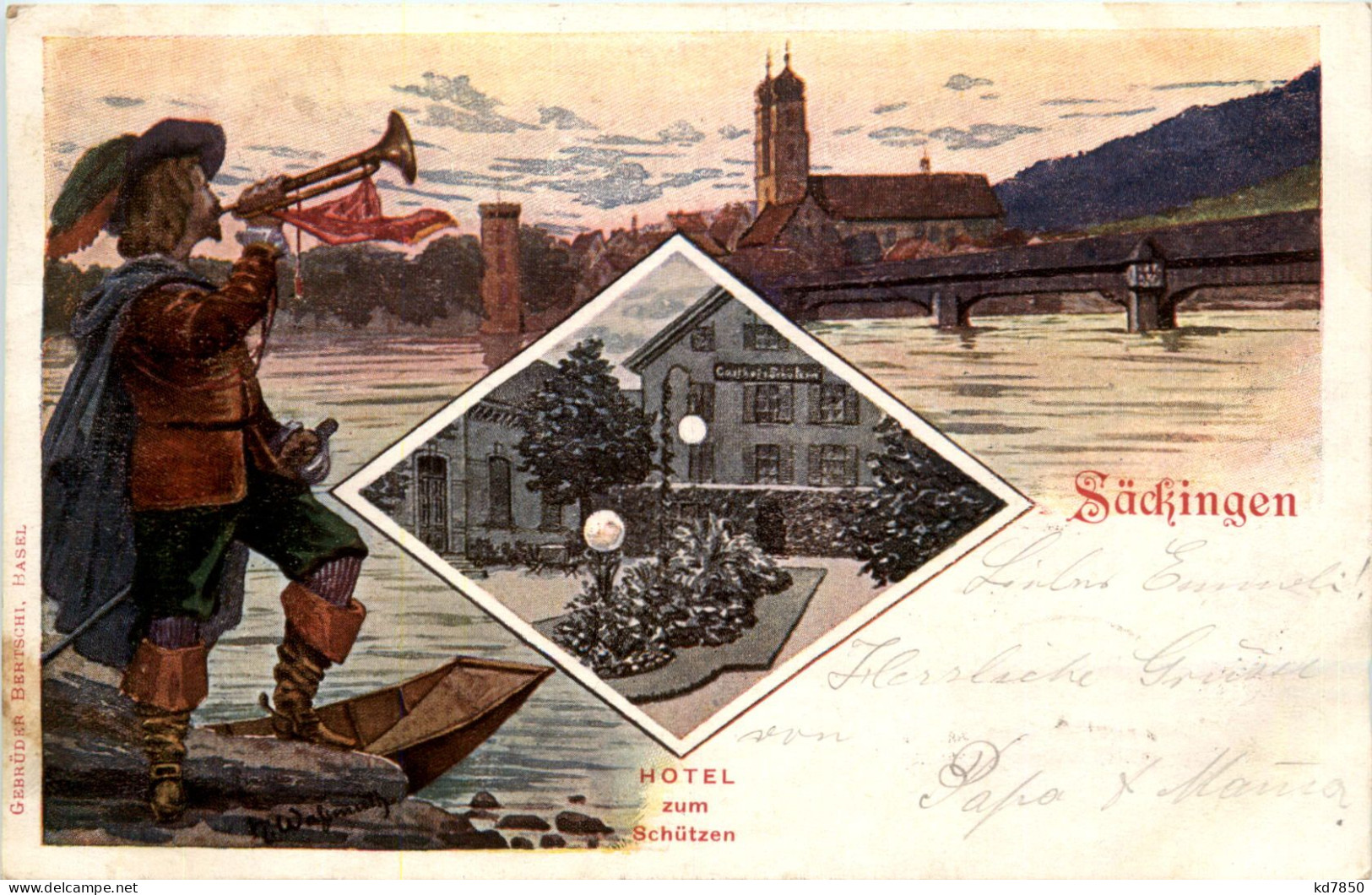 Säckingen - Hotel Zum Schützen - Litho - Bad Saeckingen