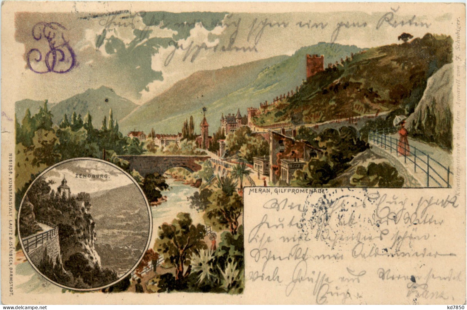 Meran - Gilfpromenade - Litho - Merano