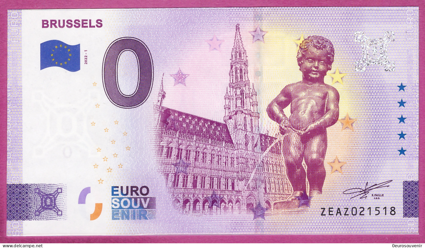 0-Euro ZEAZ 2022-1  BRUSSELS - MANNEKEN PIS - Privatentwürfe