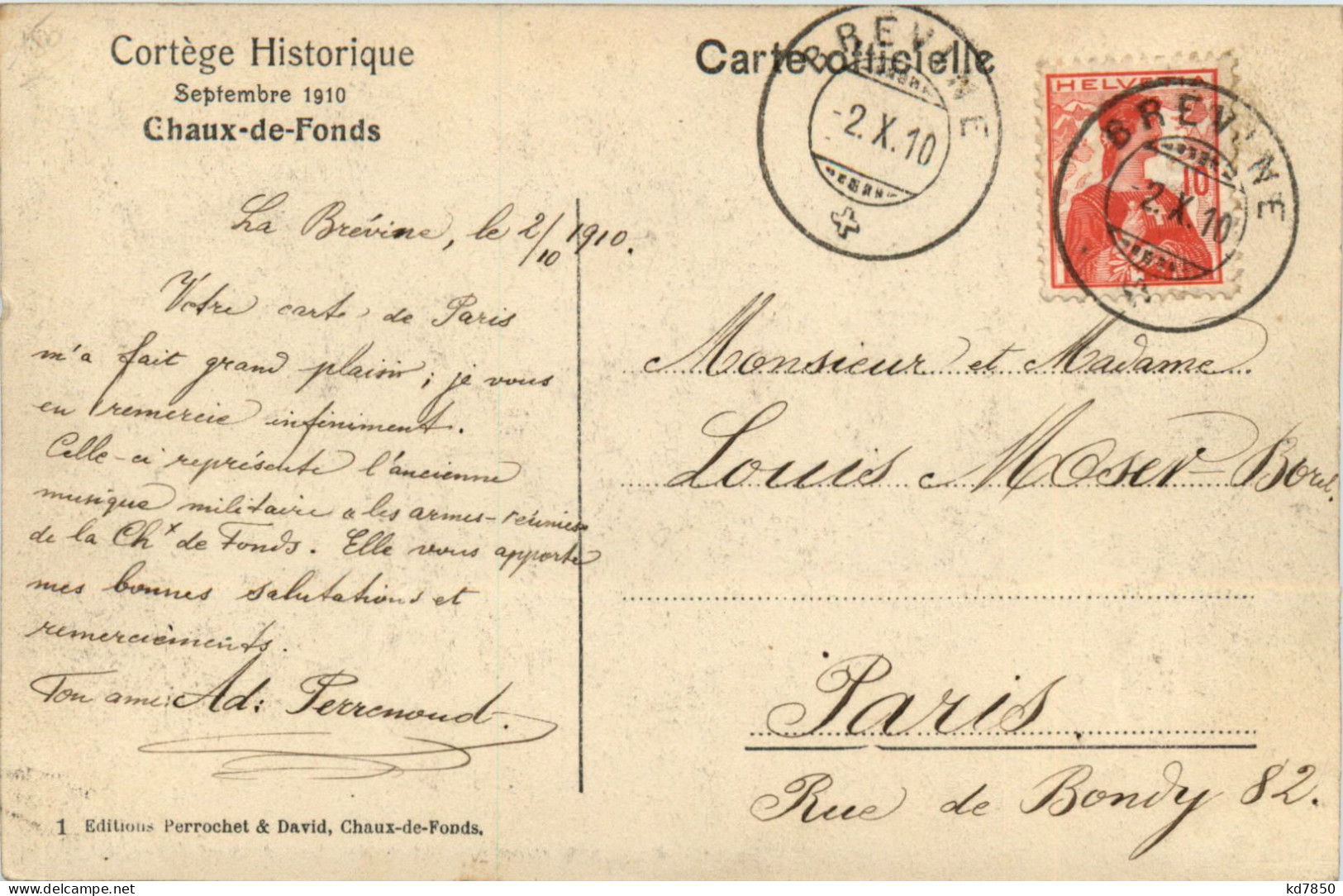 Chaux De Fonds - Cortege Historique 1910 - La Chaux-de-Fonds