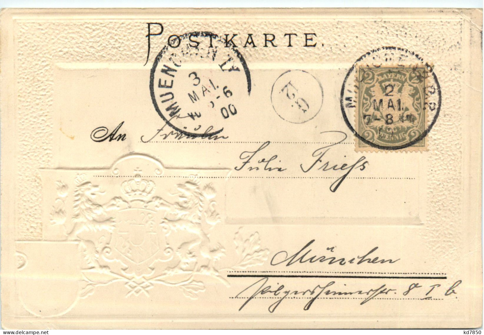 München - Litho - Prägekarte - Muenchen