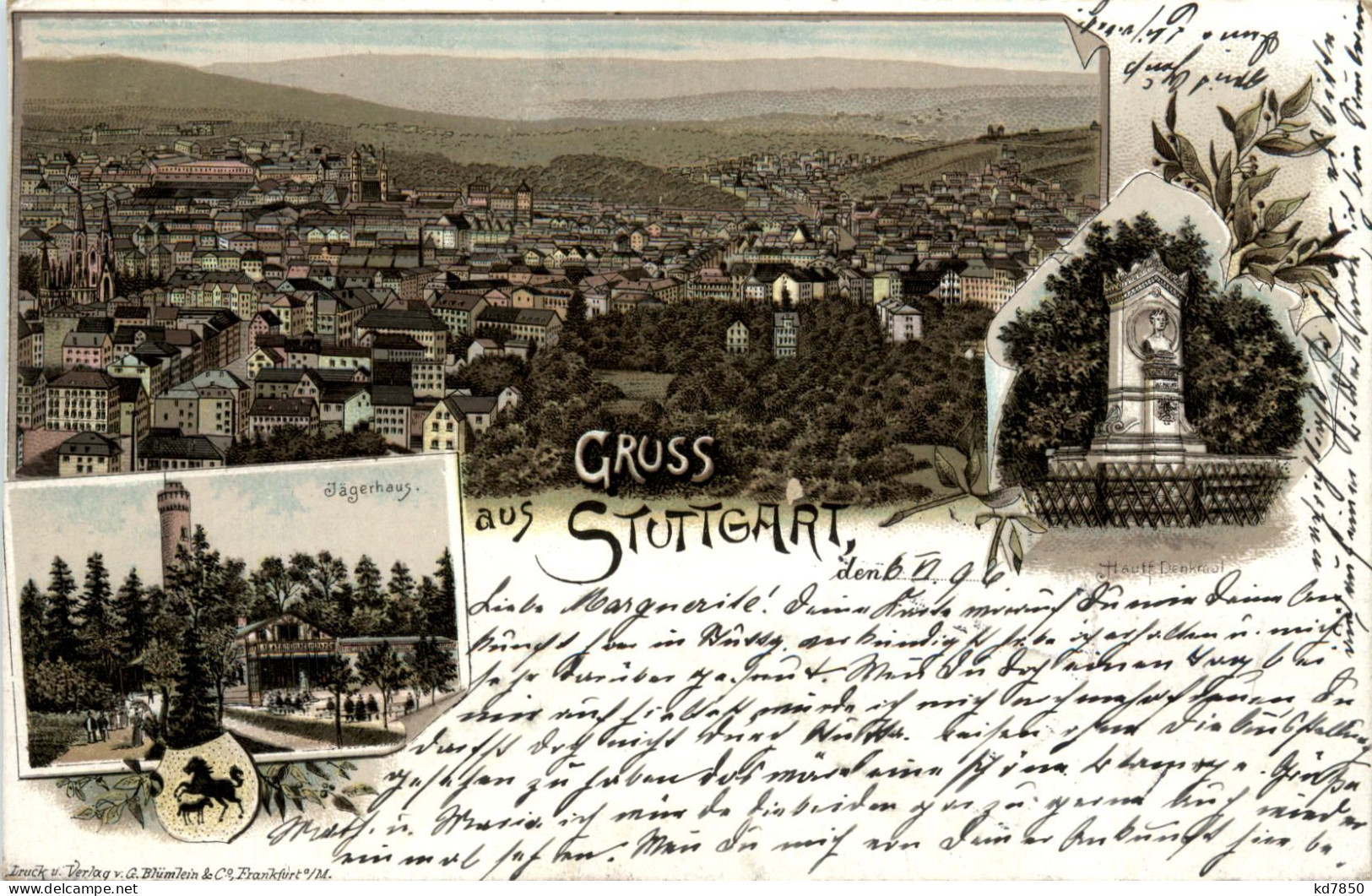 Gruss Aus Stuttgart - Litho 1896 - Stuttgart