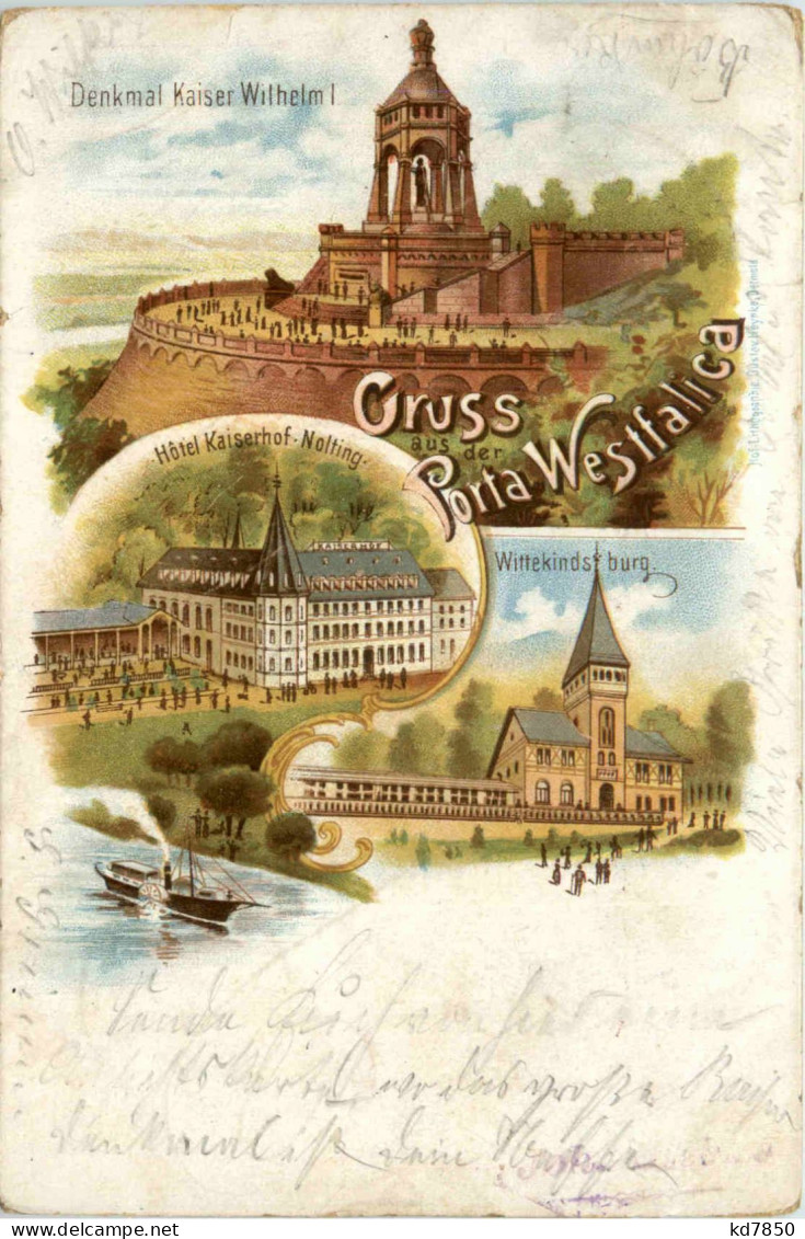 Gruss Aus Der Porta Westfalica - Litho - Porta Westfalica