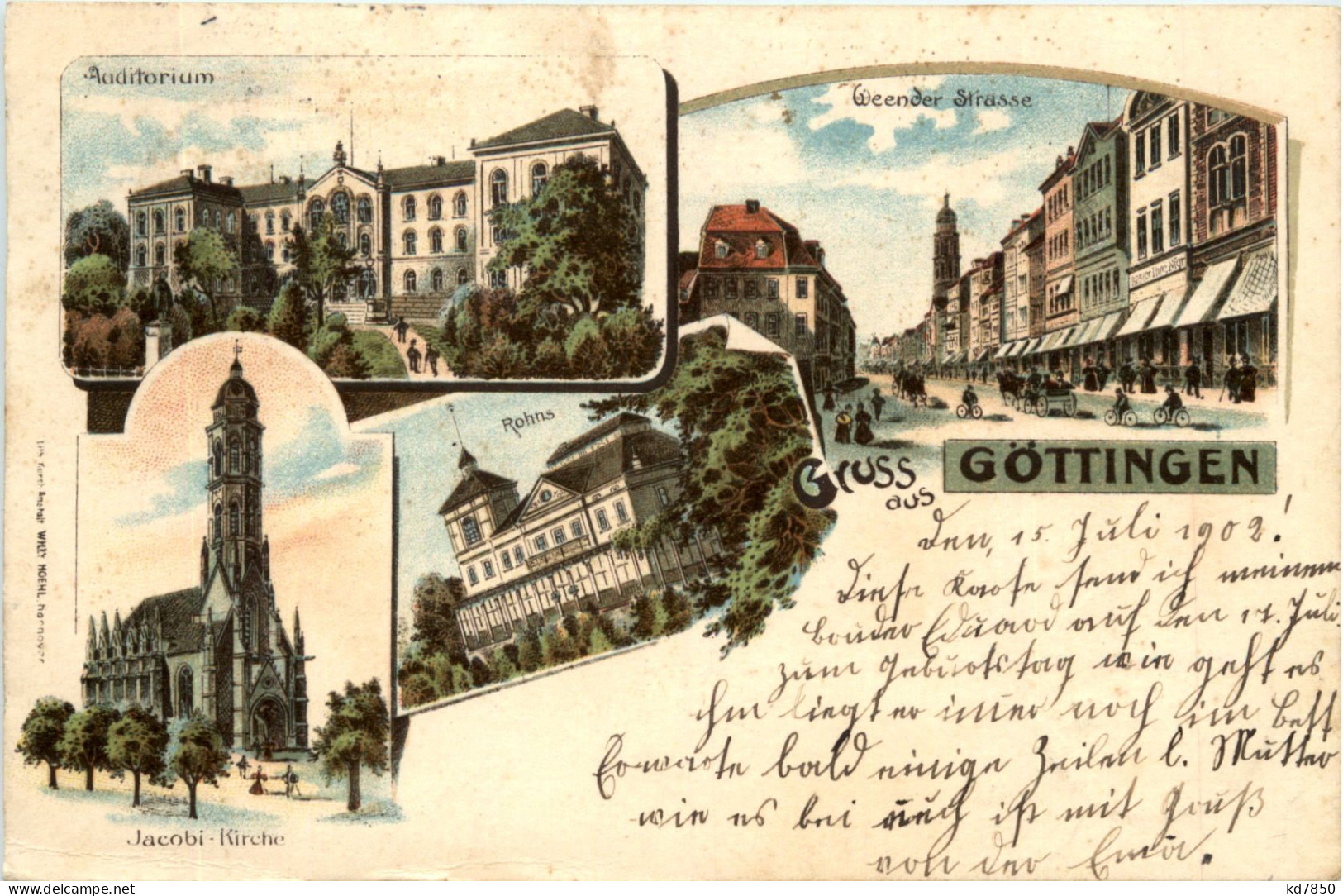 Gruss Aus Göttingen - Litho - Goettingen